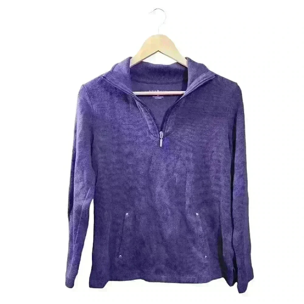 Karen Scott Sport Quarter Zip Sweater, Size XS